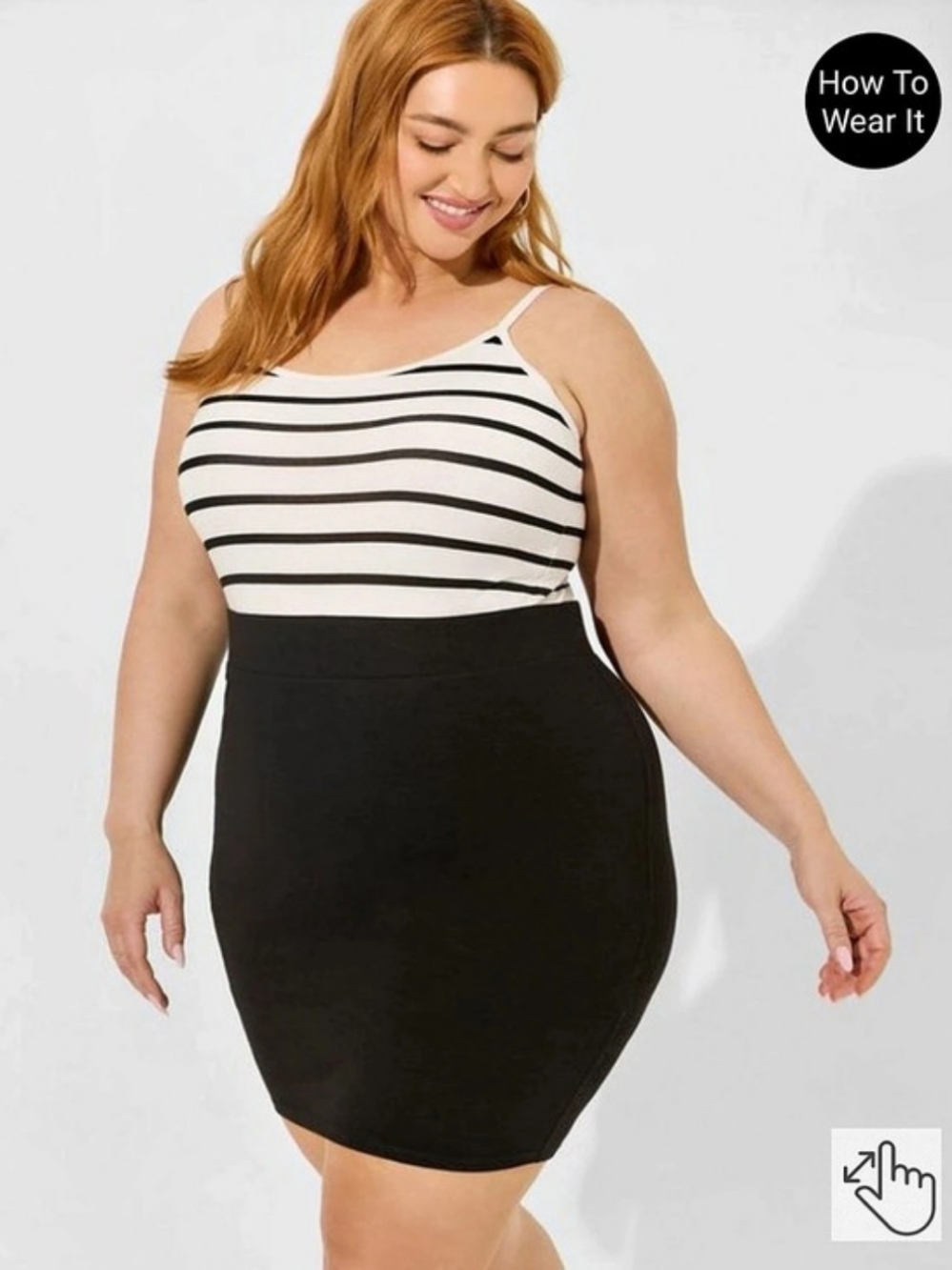 Torrid Striped Mini Skirt in Black & White